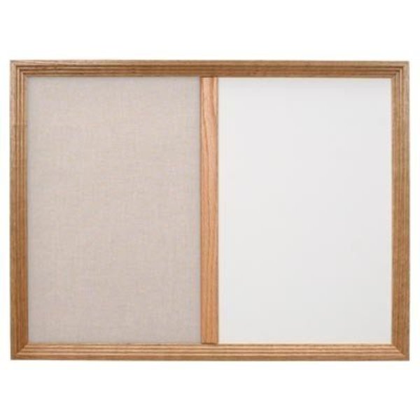 United Visual Products Decor Wood Combo Board, 36"x24", Walnut/Green & Pearl UV702DEFAB-WALNUT-GREEN-PEARL